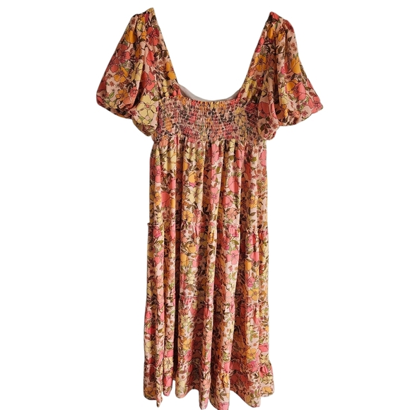 Show Me Your Mumu Floral Linds Midi Dress In Pretty Poppy - Picture 4 of 14